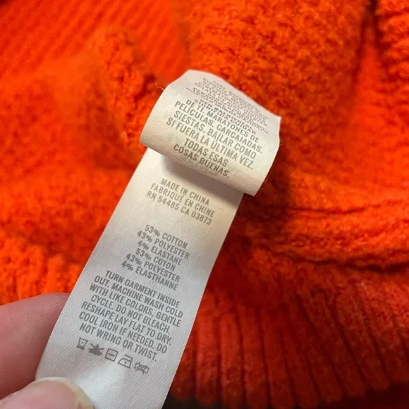 Aerie CozyUp Waffle Quarter Zip Sweater Bold Starburst Red/Orange Women’s XL - Picture 7 of 8